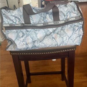 LeSportsac Snake Print Bag with Blue and Gray Tones
